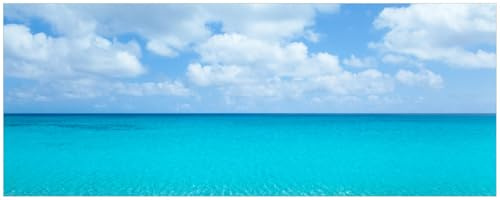Wallario Memoboard aus Glas mit Motiv, Magnet-Tafel in 32 x 80 cm in Premium Qualität Sandstrand und blaues Meer