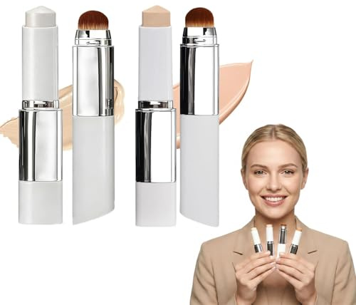 2pcs Facelove Foundation Stick with Brush, 2026 Facelove Changeable Foundation with SPF 15, 12 Hours Hold and Natural, Color Changing Foundation, Long Lasting for All Skin Types