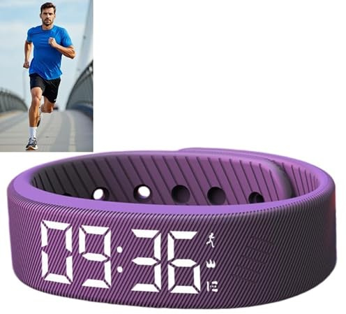 Haisanka Black Digital Pedometer Step Counter Watch | No Bluetooth Fitness Tracker Watch with Daily Activity Tracking,Waterproof Step Tracker Wristband,Simple One-Piece USB Design