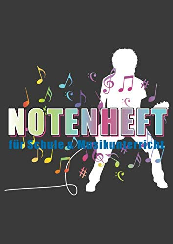 Notenheft für Schule & Musikunterricht: Ideales Notizbuch zum Gitarre lernen, Klavier, Schlagzeug, Bass & andere Musikinstrumente