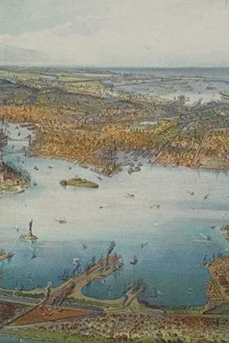 1911 Bird's Eye View Map of New York City - A Poetose Notebook / Journal / Diary (50 pages/25 sheets) (Poetose Notebooks)