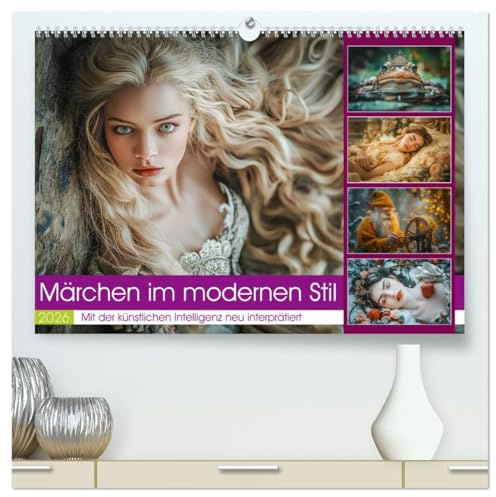 Märchen im modernen Stil (hochwertiger Premium Wandkalender 2026 DIN A2 quer), Kunstdruck in Hochglanz: Grimms Märchen sind eine Sammlung von ... neu interpretiert wurden. (CALVENDO Kunst)