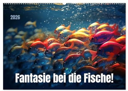Fantasie bei die Fische! (Wandkalender 2026 DIN A2 quer), CALVENDO Monatskalender: Buntes Leben unter der Oberfläche der Fantasie (CALVENDO Tiere)
