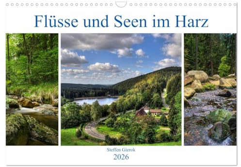 Flüsse und Seen im Harz (Wandkalender 2026 DIN A3 quer), CALVENDO Monatskalender: Es gibt viele Flüsse und Seen im Harz. Durch das Klima schwankt der ... gibt es viele Talsperren. (CALVENDO Natur)