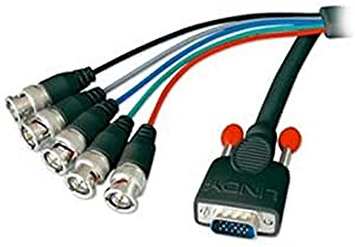 LINDY 31562 VGA Anschlusskabel 15 pol. HD Stecker/BNC Stecker 1,8m, Schwarz