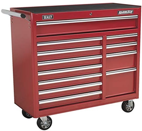 Sealey 12 Drawer Rollcab/Tool Chest on Wheels with Ball-Bearing Slides - Red - AP41120