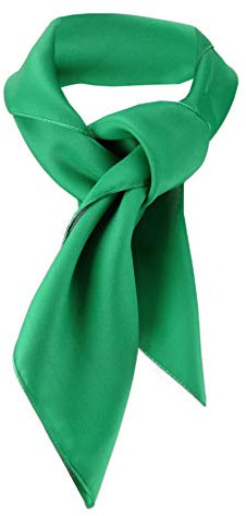 TigerTie Damen Chiffon Halstuch grün leuchtgrün Uni mit Bordüre (gewebter Rand) Gr. 80 cm x 80 cm - Schal