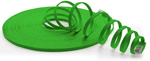 5m - CAT6 flat network patch cable (green - 1 piece) 1000 Mbit/s Gigabit LAN flat cable CAT.6 Slim Micro installation cable
