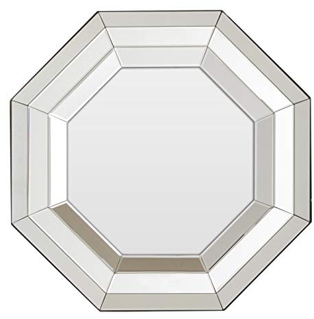 Premier Housewares 60 x 60 x 3 cm Octagonal Wall Mirror, Silver