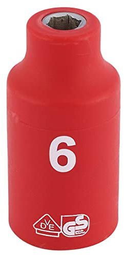 Draper Fully Insulated VDE Socket, 3/8 Sq. Dr., 6mm 31494