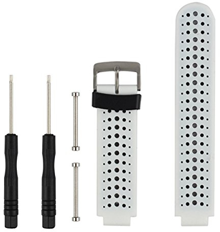 HONECUMI Ersatz-Armband für Garmin Forerunner 230/235/620/630/735XT, Zubehör für Activity-Tracker/Fitness-Tracker, Einheitsgröße, weiß/schwarz