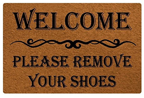 Shinewe Custom Doormat WELCOME PLEASE REMOVE YOUR SHOES Inside/Outside Door Mat Living Room Kitchen Rugs Home Decor 45x75cm