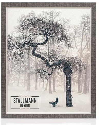 Stallmann Design 'My Frames' Bilderrahmen 50 x 75 cm | Farbe: Schwarz-Silber gewischt | nostalgischer Retro Rahmen - kombiniert Used-Look mit modernem Flair