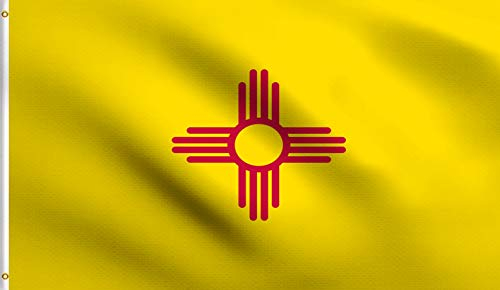 DMSE Flagge, New Mexico, 91 x 152 m, 100% Polyester, 100 D Flagge, UV-beständig 3' X 5' Ft Foot 3' X 5' Ft Foot