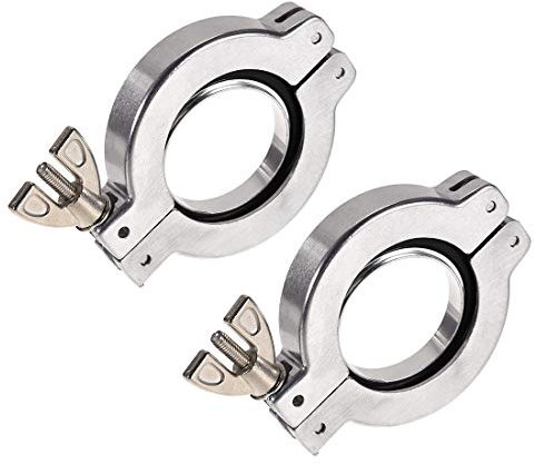 Sourcingmap 2 Pcs Aluminum Vacuum Clamp 68mm X 46mm KF40 Single Pin Clamp Wing Nut W Center Ring for Ferrule TC
