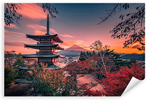 Postereck - 3207 - Pagode, Japan Asien Sonne Wahrzeichen Bäume - Wandposter Fotoposter Bilder Wandbild Wandbilder - Poster - 4:3-61,0 cm x 45,5 cm