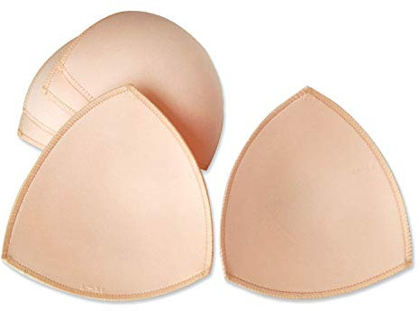 WMugthome 3 Pairs Triangle Sew Women Sports Yoga Bikini Top Bra Pad Insert (E CUP, Beige)