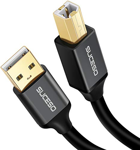 SUCESO Cable Impresora 5M Cable para Impresora Cable USB 2.0 Tipo A a Tipo B para conectar Impresora HP, Epson, Canon, Brother, Escáner, Samsung, Disco Duro, Fotografía Digital y Otros dispositivos