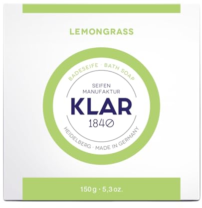 Klar Seifen Badeseife Lemongrass 150g, Cosmos zertifiziert, palmölfrei, geeignet für normale Haut, Seife 11022