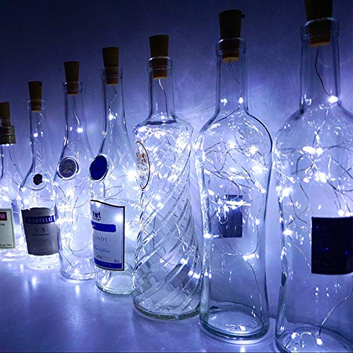 3X Sets of Bright White Bottle Top String Lights - Starry Wine/Gin Bottle Decorations