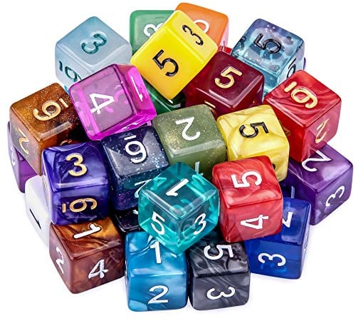 SIQUK 35 Stück Polyedrisch Würfel Set mit Schwarz Beutel, 6 Seitige Würfel Bunt Würfel Spiel Würfel für DND MPG MTG Dungeons und Dragons(Zufällige Farbe)