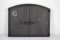 SEZAM doppia porta leggera per forni in ghisa con termometro 500 °C - con catenaccio, porta del forno per pizza - forno per il pane - porta del forno in pietra, 48 x 3 x 38 cm, dipinto di nero
