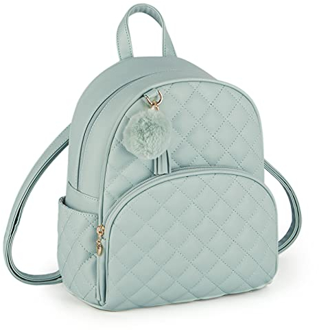 ECOSUSI Mini Sac à Dos pour Femme Cuir Petit Sac à Dos Femme Elegant Sac à Main Pour Femme Mignon Pendentif à Franges, Vert