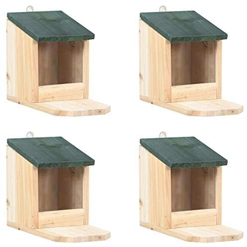 TEWTX7 Eichhörnchen Futterhäuser 4 STK. Eichhörnchenhaus Tannenholz Nistkasten Eichhörnchen Futterstelle 12 x 23 x 17,5 cm