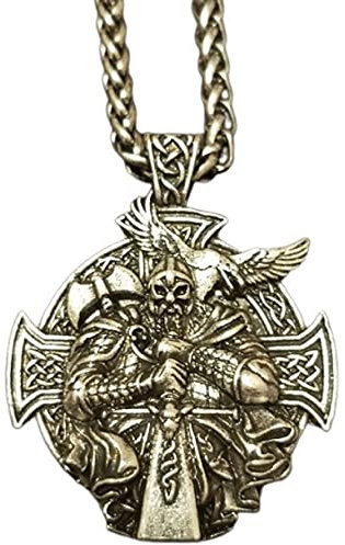 MayiaHey Collier nordique Viking Odin Croix Rune Rune pour homme, collier vintage Odin Corbeau Sword Sword Viking Warrior Eagle Hache Marteau, NO