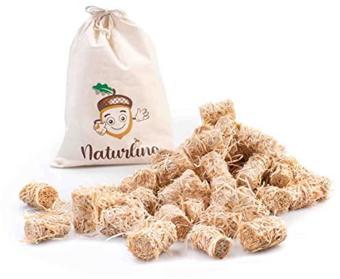 naturling Holzwolle Anzünder gewachst 5kg - ca. 400 Stück - natürlicher Bio Kaminanzünder und Grill mit Vorratsbeutel (5kg)