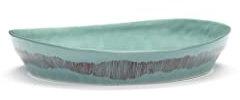 Ottolenghi for Serax Feast Servierplatte 30cm xH6cm, Einzelfarbe: Ottolenghi für Serax White Swirl Stripes rot