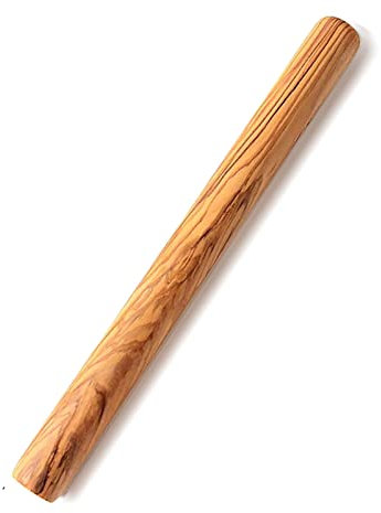 Ideaolives Olivenholz Nudelholz - Naturholz Teigroller, Französische Nudelhölzer zum Backen, Ungiftige Dünne Pizza Brot Fondant Pasta Roller ohne Dellen oder Lücken, 11,5 Zoll