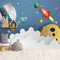 Taille mur tissu espace astronaute fusée planète Satellite papier peint chambre d'enfants fond Mural Murale Papier Peint 3D Salle de séjour Chambre à coucher séjour Mural enfant-400cm×280cm