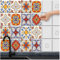 FoLIESEN Fliesenaufkleber für Bad, Küche, Badezimmer - Fliesen-Folie selbstklebend - Klebefliesen Patchwork No.7, .:19.7x24.6 cm / 16-tlg. Set
