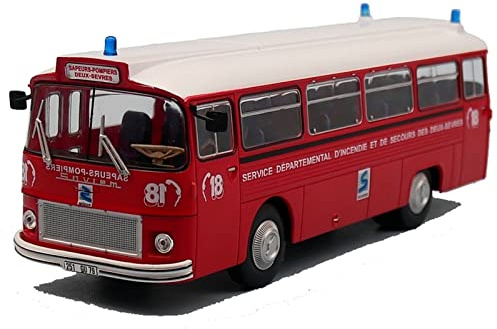 CHEMO Für Renault Saviem SC 5 P 1:43 Feuerwehrauto Bus Legierung Automodell Metall Spielzeug Display Dekoration Geschenk Miniatur Motorfahrzeug-Modelle