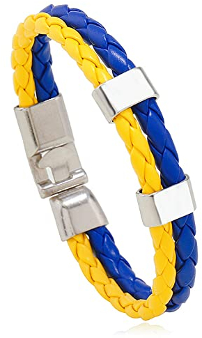 ATEIELLI Armband Blau Gelb Farben des Flagge Ukraine Unisex Armbänder PU Leder jwb340 (1)