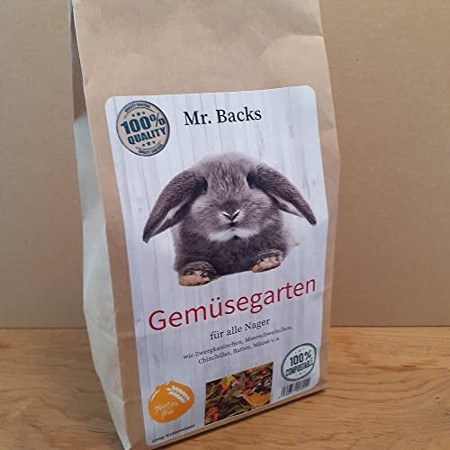Mr Backs Gemüsegarten für Kaninchen und Nager - 250 g - Kräuter und Gemüse für Kleintiere