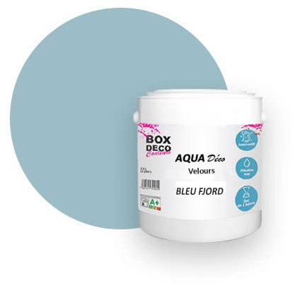 BOX DECO COULEURS Peinture murale acrylique aspect velours Aqua Déco - 2,5L, Bleu Fjord
