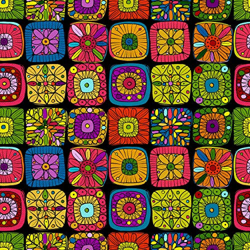 HEKO PANELS Stoff Oxford Wasserdichte Meterware Canvas-Stoff Polyester Zum Nähen Nähstoffe Möbelstoffe Dekostoffe Handwerken Wasserabweisend Blickdicht Ornamente Fliesen 1 Meter 155 x 100 cm