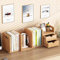 Hggzeg Natural Bamboo Desktop Bookshelf, Adjustable Small Desktop Organiser Office Storage Rack with Drawers for Office & Home (Double Drawer-L)