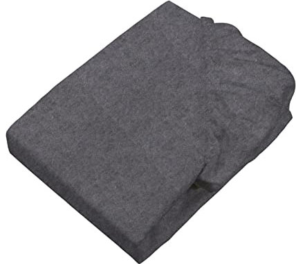 SETEX Feinbiber Spannbettlaken Melange, 90 x 200 cm großes Spannbetttuch, ca. 90% Baumwolle/ca. 10% Polyester, Bettlaken in Dunkelgrau