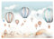 WallArena - Vlies Fototapete Kinderzimmer 416x254 cm Luftballons Wolken Himmel Pastell - Fototapeten Tapeten für Kinder Kindertapete Kinderzimmertapete - Vliestapete Wandtapete Tapete 3D Effekt
