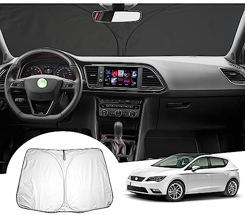 GAFAT Compatible con VW Golf 7 7.5 2013–2019 | Seat Leon MK3 5F FR Cupr-a Parasol para Parabrisas Interior, Parasoles Lunas Delanteras, Enfriamiento, Protección UV