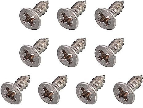 QUARKZMAN M3.5 x 9.5mm Autotaraudeuse Vis x 50pcs Phillips Fixation pour Installation Porte et Fixation Appareils, [Argent, Plat Tête]