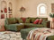 Lisa Design Rune – Ecksofa Links – 4-Sitzer – mit hocker – aus Cord Grün