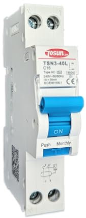 Disyuntor Diferencial + Magnetotérmico (RCBO) | TSN3-40L | Tipo AC | 1P+N 30mA 240V | Capacidad Corte 6kA | Intensidad 25A