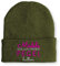Mädels egal was passiert, Pegel halten. Statement Beanie Mütze mit Spruch, Farbe: Olive