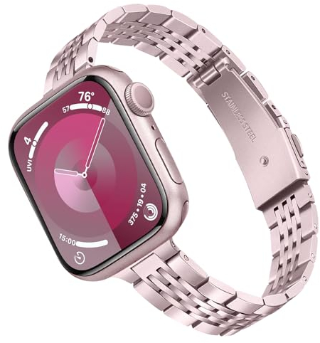 TRUMiRR Sostituzione per Apple Watch Series 9 8 7 41mm/SE(2.Gen) Cinturino, Cinturino Sottile in Acciaio Inossidabile Sostituzione della Cintura per iWatch SE(2.Gen) Serie 9 8 7 6 5 4 3 2 1 40mm 38mm