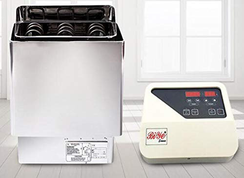Sauna Domestica, Stufa elettrica per Sauna, Forno per Sauna in Acciaio Inossidabile 3-9 Kw Controllo Sauna Esterno Premium con Set di Tecnologia Sauna ritardata (220-240 V)
