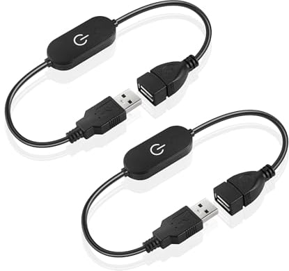 GINTOOYUN Interruttore dimmer in linea touch a LED, 5 V, 3 A, USB maschio a femmina, 30 cm, per striscia LED, lampada da scrivania, luce, ecc